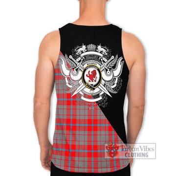 Moubray Tartan Men's Tank Top with Family Crest and Military Logo Style - Tartan Vibes Clothing