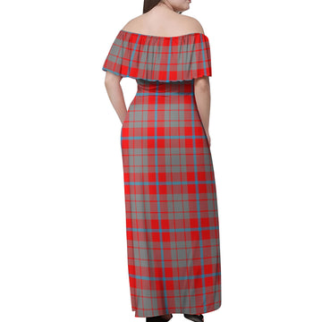 Moubray Tartan Off Shoulder Long Dress - Tartan Vibes Clothing