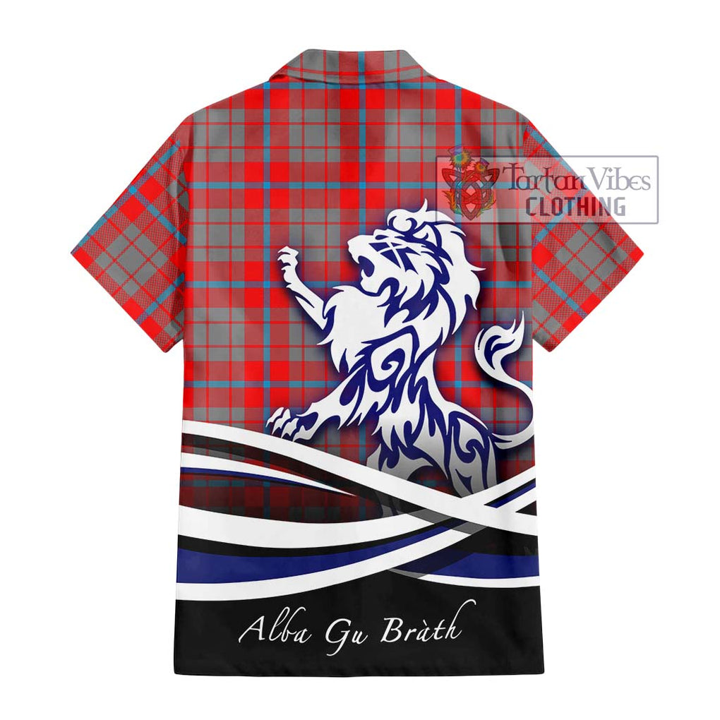 Moubray Tartan Hawaiian Shirt with Alba Gu Brath Regal Lion Emblem - Tartan Vibes Clothing