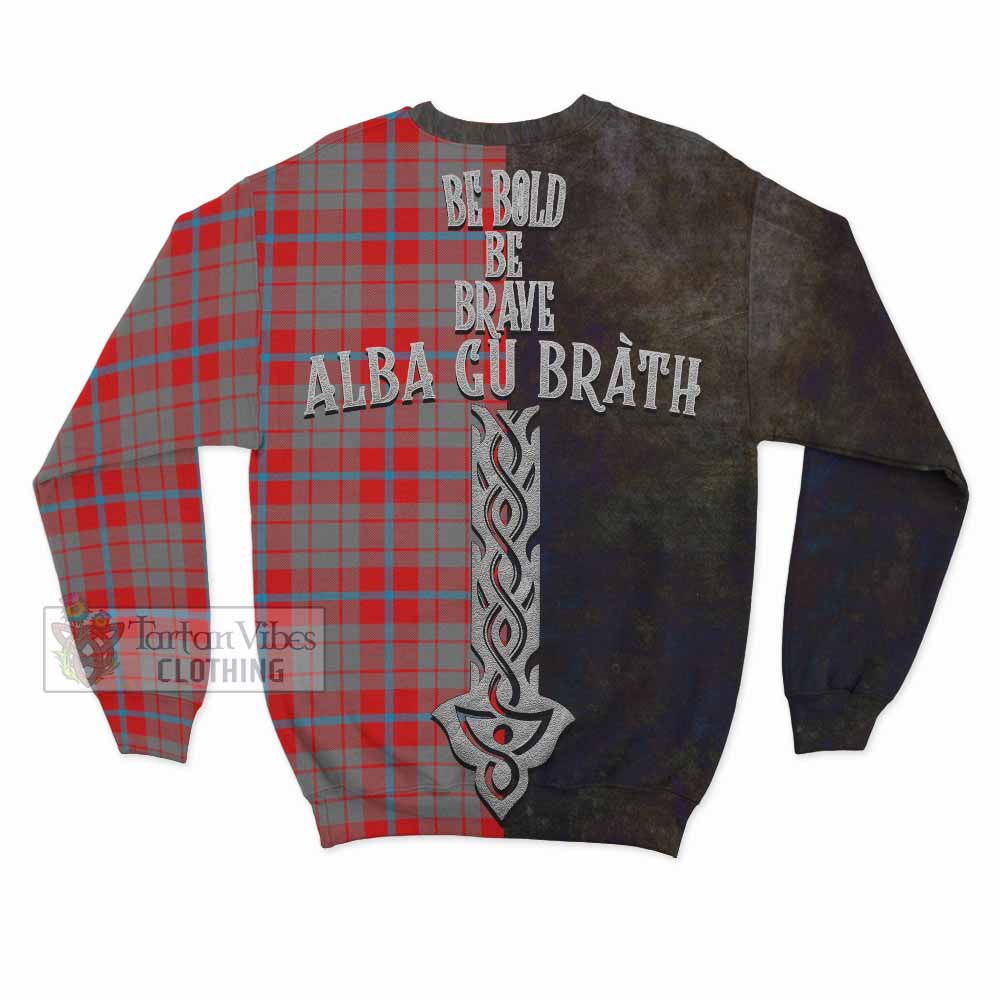 Moubray Tartan Family Crest Sweatshirt Alba Gu Brath Be Brave Lion Ancient Style - Tartan Vibes Clothing