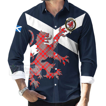 Moubray Tartan Lion Rampant Long Sleeve Button Shirt Proudly Display Your Heritage with Alba Gu Brath and Clan Name Men's Shirt - Tartan Vibes Clothing