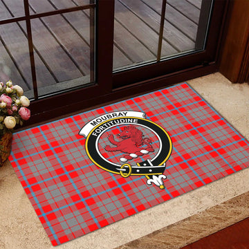 Moubray Tartan Rubber Doormat with Family Crest - Tartan Vibes Clothing