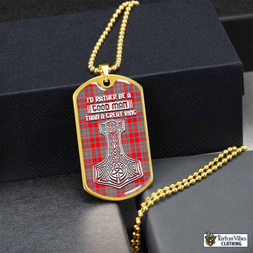 Tartan Vibes Clothing Moubray Tartan Dog Tag Necklace Viking Mjolnir Style