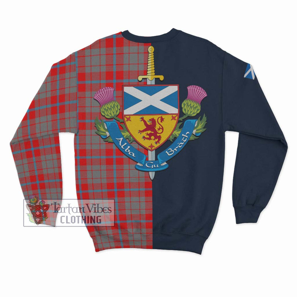 Moubray Tartan Sweatshirt Alba with Scottish Lion Royal Arm Half Style - Tartan Vibes Clothing