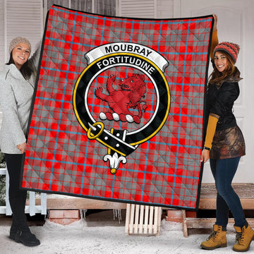 Moubray Tartan Quilt with Family Crest
