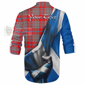 Moubray Tartan Ghillie Kilt Shirt with Family Crest Scotland Patriotic Style - Tartan Vibes Clothing