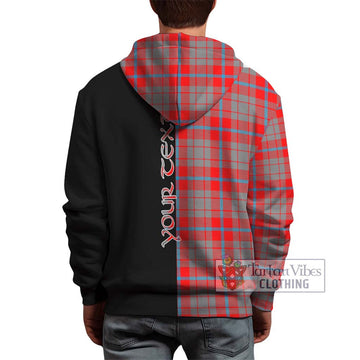 Moubray Tartan Hoodie with Family Crest and Half Of Me Style - Tartan Vibes Clothing