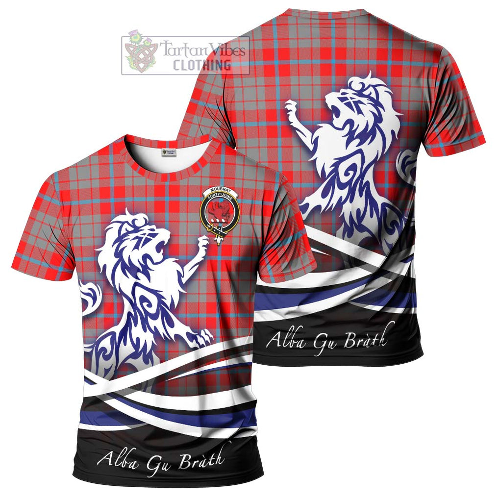 Moubray Tartan Cotton T-shirt with Alba Gu Brath Regal Lion Emblem Women's Shirt - Tartan Vibes Clothing