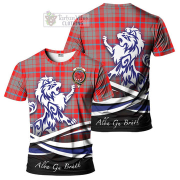 Moubray Tartan Cotton T-shirt with Alba Gu Brath Regal Lion Emblem Women's Shirt - Tartan Vibes Clothing