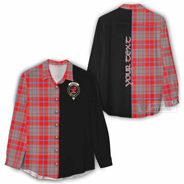 Moubray Tartan Women's Casual Shirt with Family Crest and Half Of Me Style - Tartan Vibes Clothing
