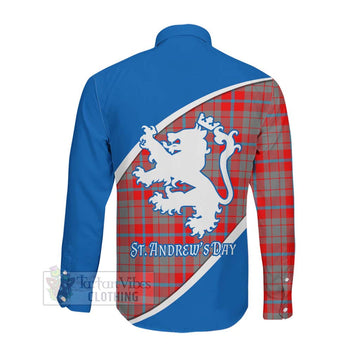 Moubray Family Crest Tartan Long Sleeve Button Shirt Celebrate Saint Andrew's Day in Style Men's Shirt - Tartan Vibes Clothing