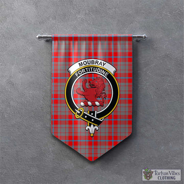 Moubray Tartan Gonfalon, Tartan Banner with Family Crest - Tartan Vibes Clothing