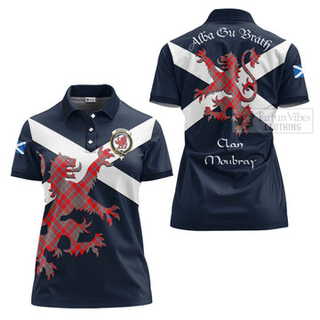 Moubray Tartan Lion Rampant Women's Polo Shirt Proudly Display Your Heritage with Alba Gu Brath and Clan Name - Tartan Vibes Clothing