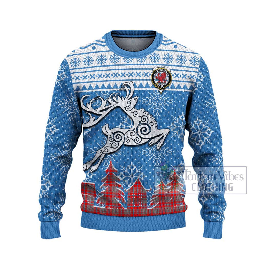 Moubray Clan Christmas Ugly Sweater Celtic Reindeer Style - Tartan Vibes Clothing