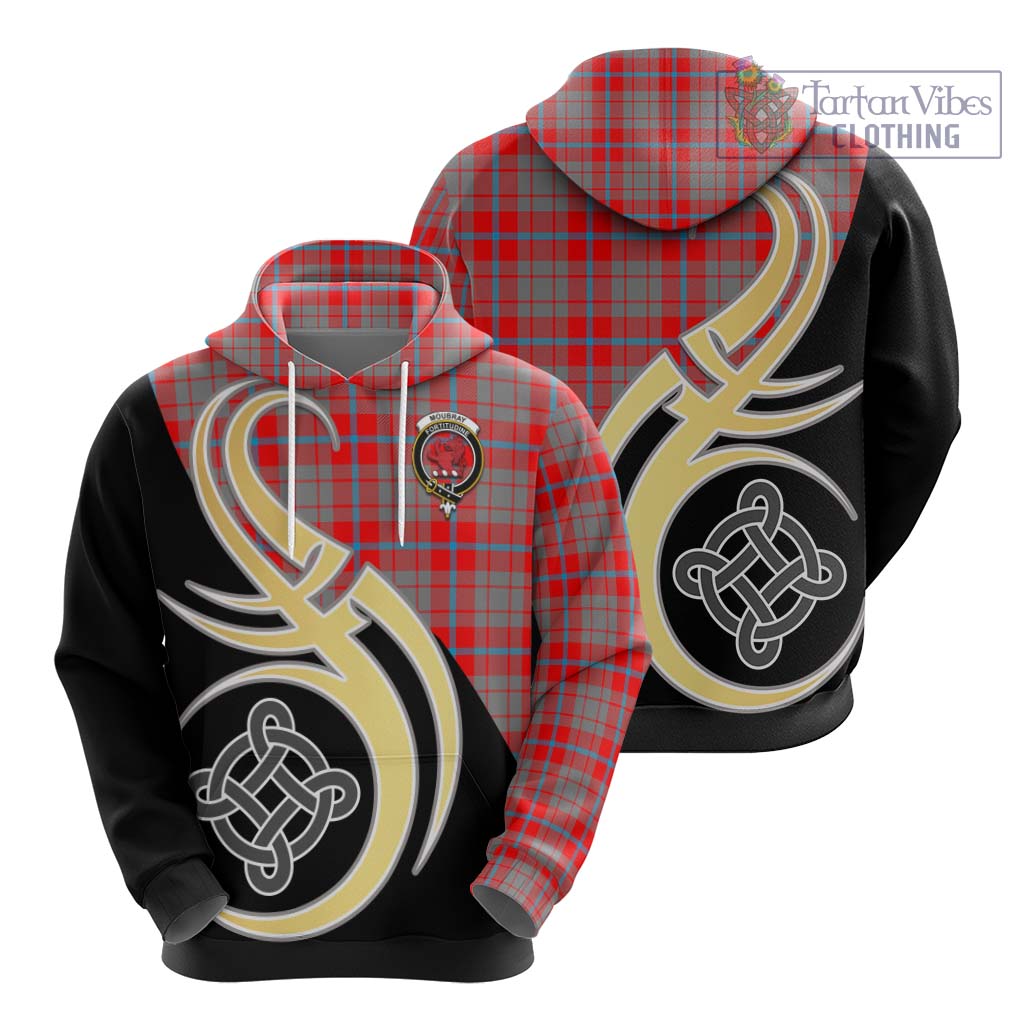 Moubray Tartan Hoodie with Family Crest and Celtic Symbol Style - Tartan Vibes Clothing