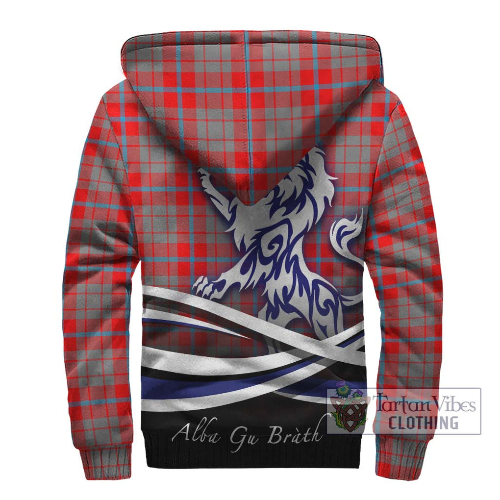 Moubray Tartan Sherpa Hoodie with Alba Gu Brath Regal Lion Emblem - Tartan Vibes Clothing