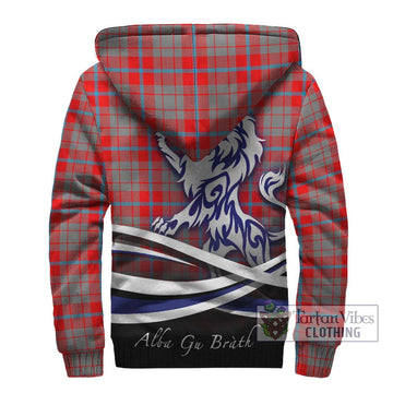 Moubray Tartan Sherpa Hoodie with Alba Gu Brath Regal Lion Emblem - Tartan Vibes Clothing