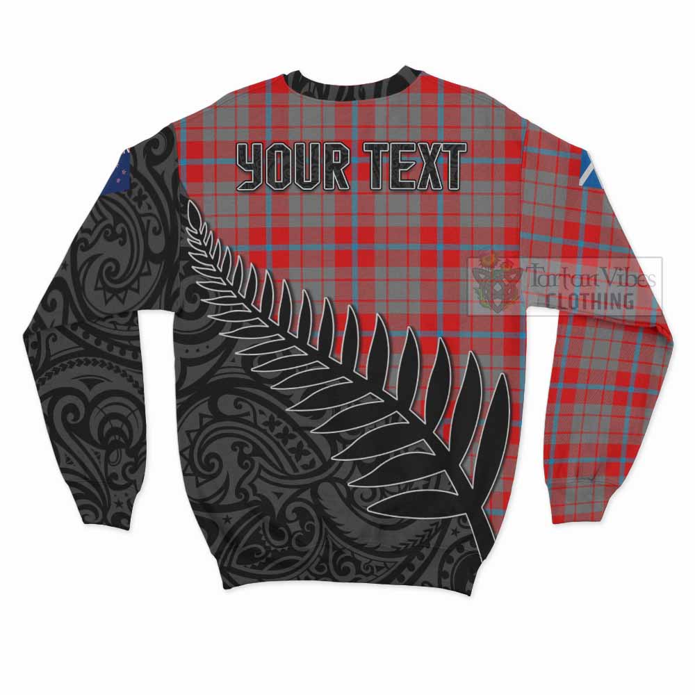 Tartan Vibes Clothing Moubray Crest Tartan Sweatshirt with New Zealand Silver Fern Half Style