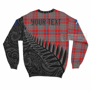 Tartan Vibes Clothing Moubray Crest Tartan Sweatshirt with New Zealand Silver Fern Half Style