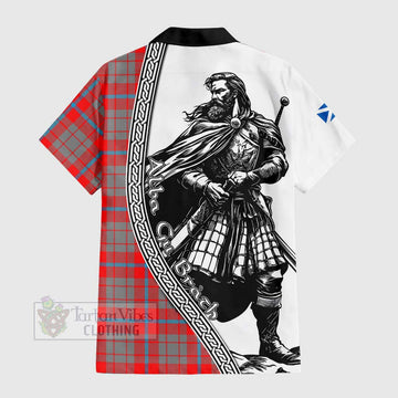 Moubray Tartan Clan Crest Hawaiian Shirt with Highlander Warrior Celtic Style - Tartan Vibes Clothing