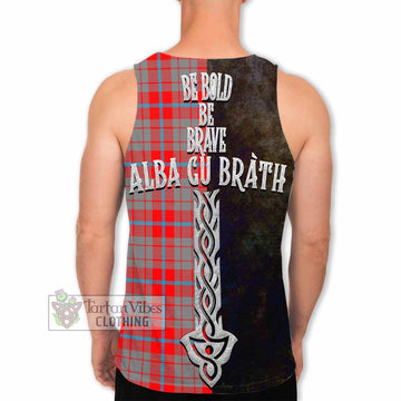 Moubray Tartan Family Crest Men's Tank Top Alba Gu Brath Be Brave Lion Ancient Style - Tartan Vibes Clothing