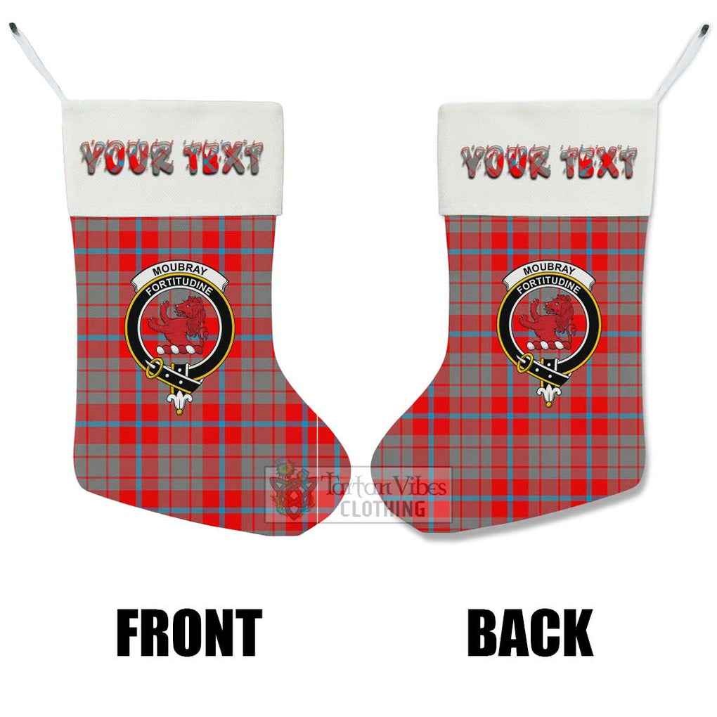 Moubray Tartan Family Crest Christmas Stocking with Personalized Text - Tartan Vibes Clothing