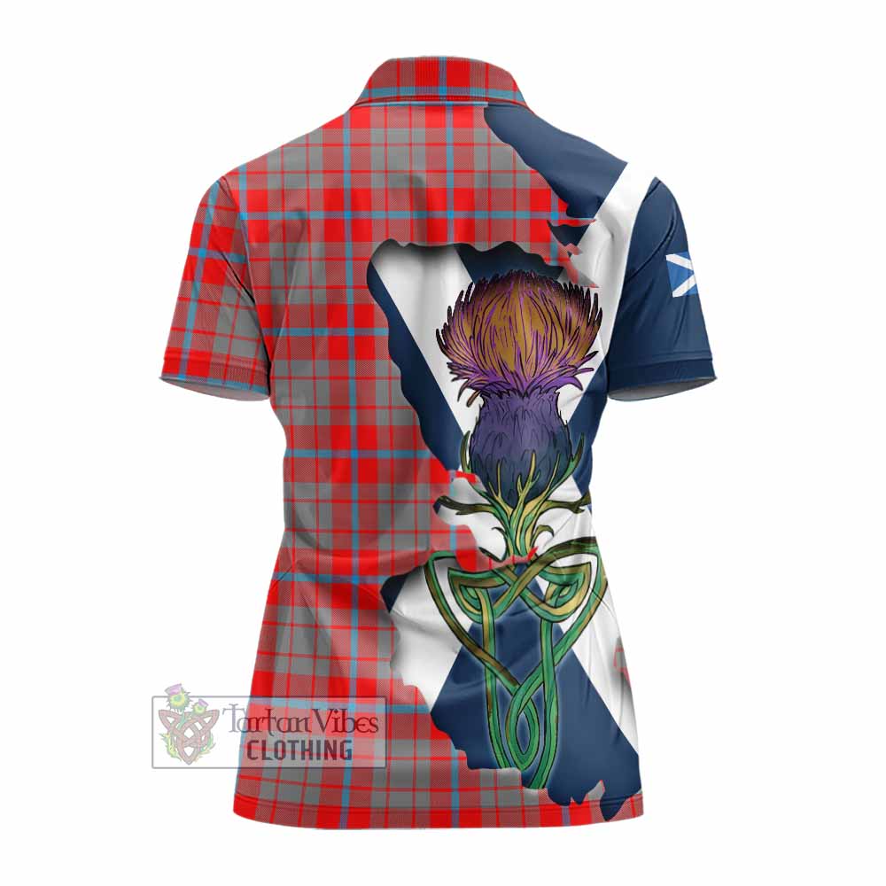 Moubray Tartan Family Crest Women's Polo Shirt Scottish Thistle Celtic Inspired - Tartan Vibes Clothing