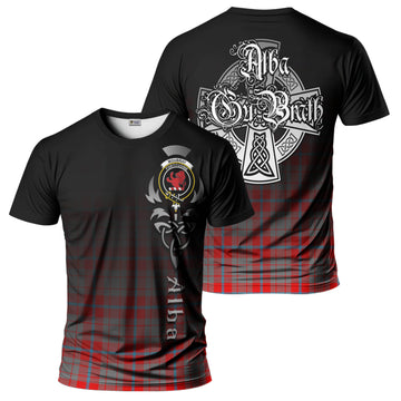 Moubray Tartan T-Shirt Featuring Alba Gu Brath Family Crest Celtic Inspired - Tartan Vibes Clothing