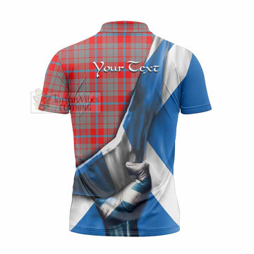 Moubray Tartan Zipper Polo Shirt with Family Crest Scotland Patriotic Style - Tartan Vibes Clothing