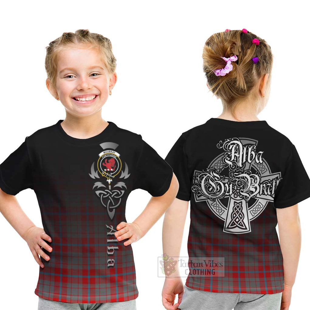 Moubray Tartan Kid T-Shirt Featuring Alba Gu Brath Family Crest Celtic Inspired - Tartan Vibes Clothing