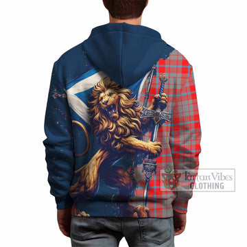 Moubray Tartan Family Crest Hoodie with Scottish Majestic Lion - Tartan Vibes Clothing