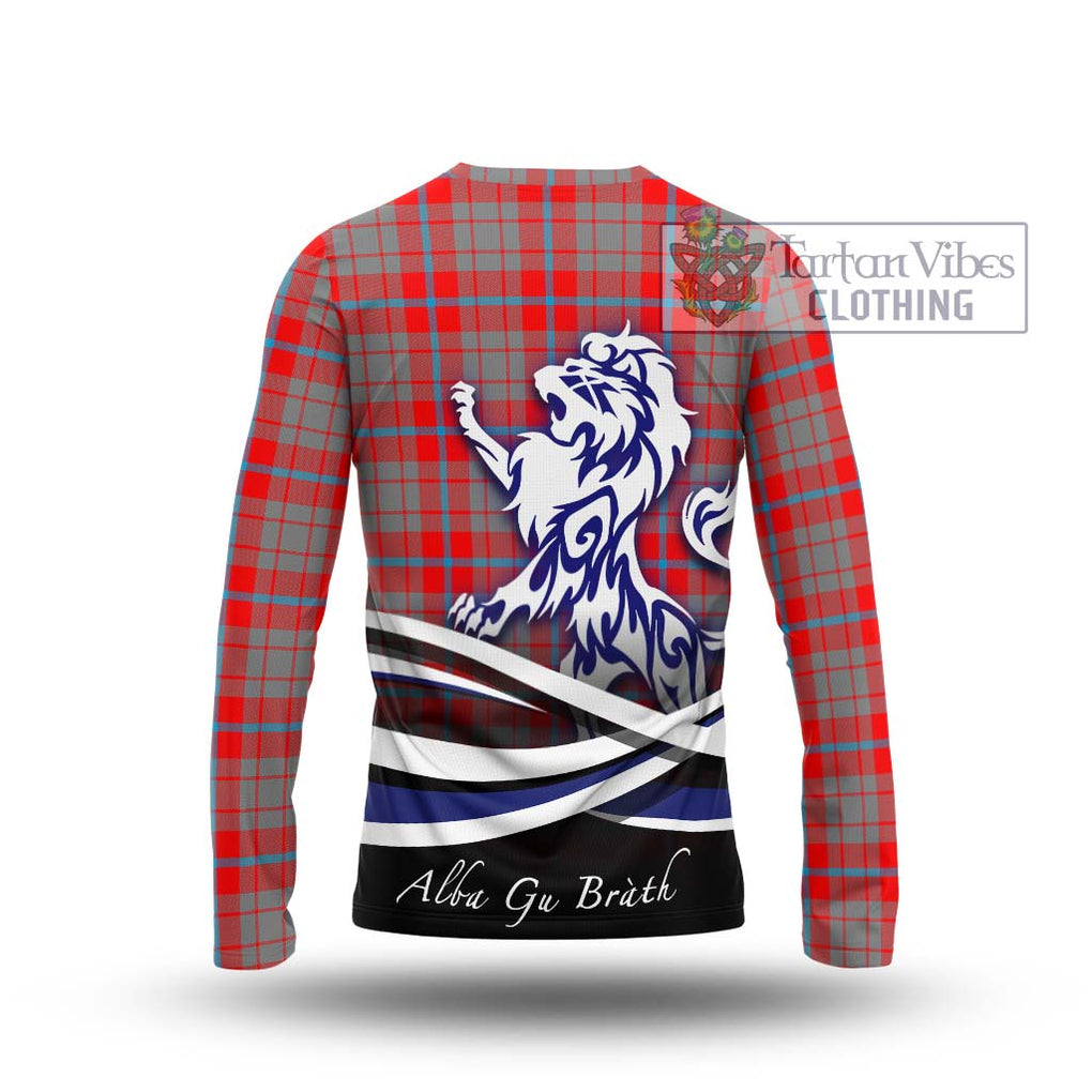 Moubray Tartan Long Sleeve T-Shirt with Alba Gu Brath Regal Lion Emblem - Tartan Vibes Clothing