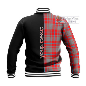 Moubray Tartan Baseball Jacket with Family Crest and Half Of Me Style - Tartan Vibes Clothing