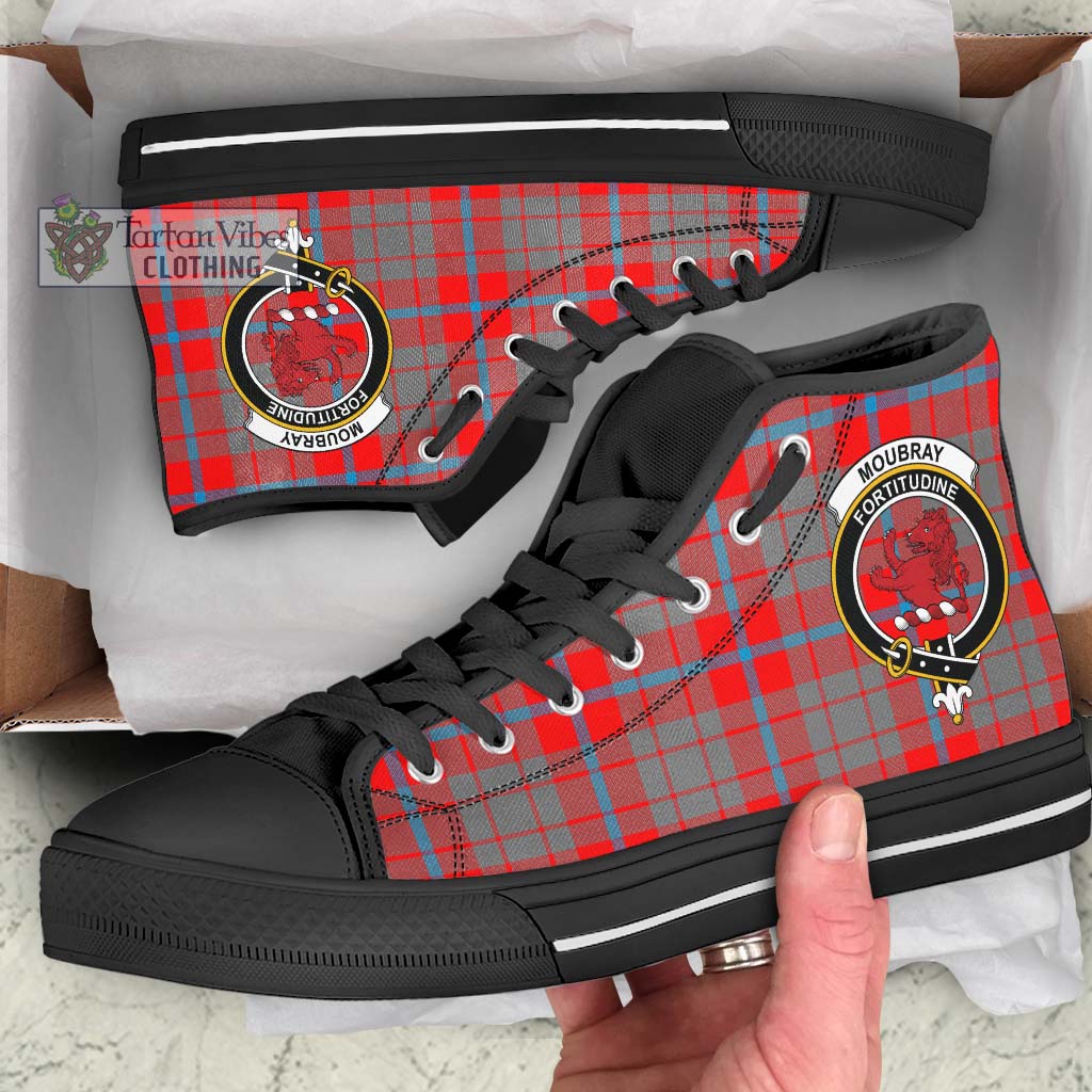 Moubray Tartan High Top Shoes with Family Crest - Tartan Vibes Clothing