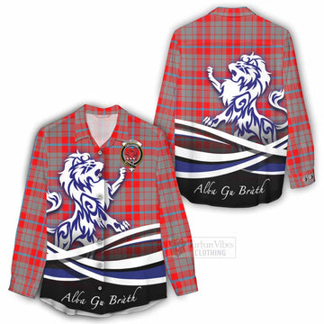 Moubray Tartan Women's Casual Shirt with Alba Gu Brath Regal Lion Emblem - Tartan Vibes Clothing