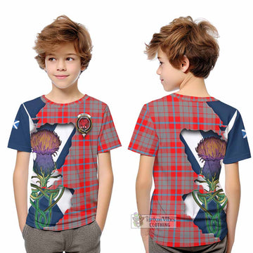 Tartan Vibes Clothing Moubray Tartan Family Crest Kid T-Shirt Scottish Thistle Celtic Inspired