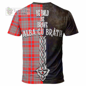 Moubray Tartan Family Crest T-Shirt Alba Gu Brath Be Brave Lion Ancient Style - Tartan Vibes Clothing