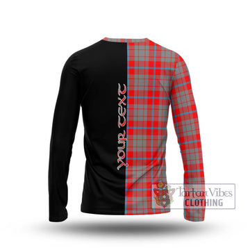 Moubray Tartan Long Sleeve T-Shirt with Family Crest and Half Of Me Style - Tartan Vibes Clothing