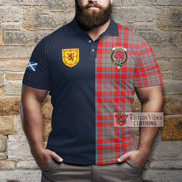 Moubray Tartan Polo Shirt Alba with Scottish Lion Royal Arm Half Style - Tartan Vibes Clothing