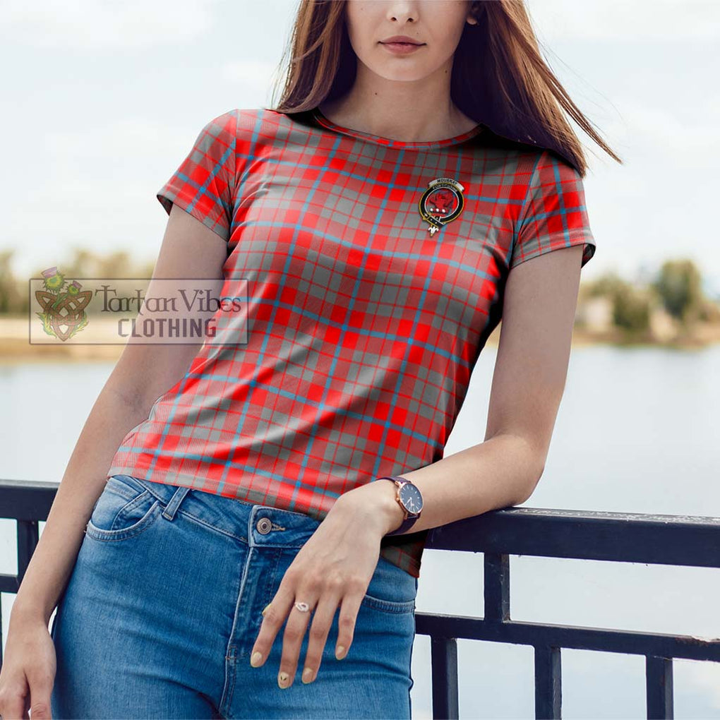 Moubray Tartan Cotton T-Shirt with Family Crest - Tartan Vibes Clothing