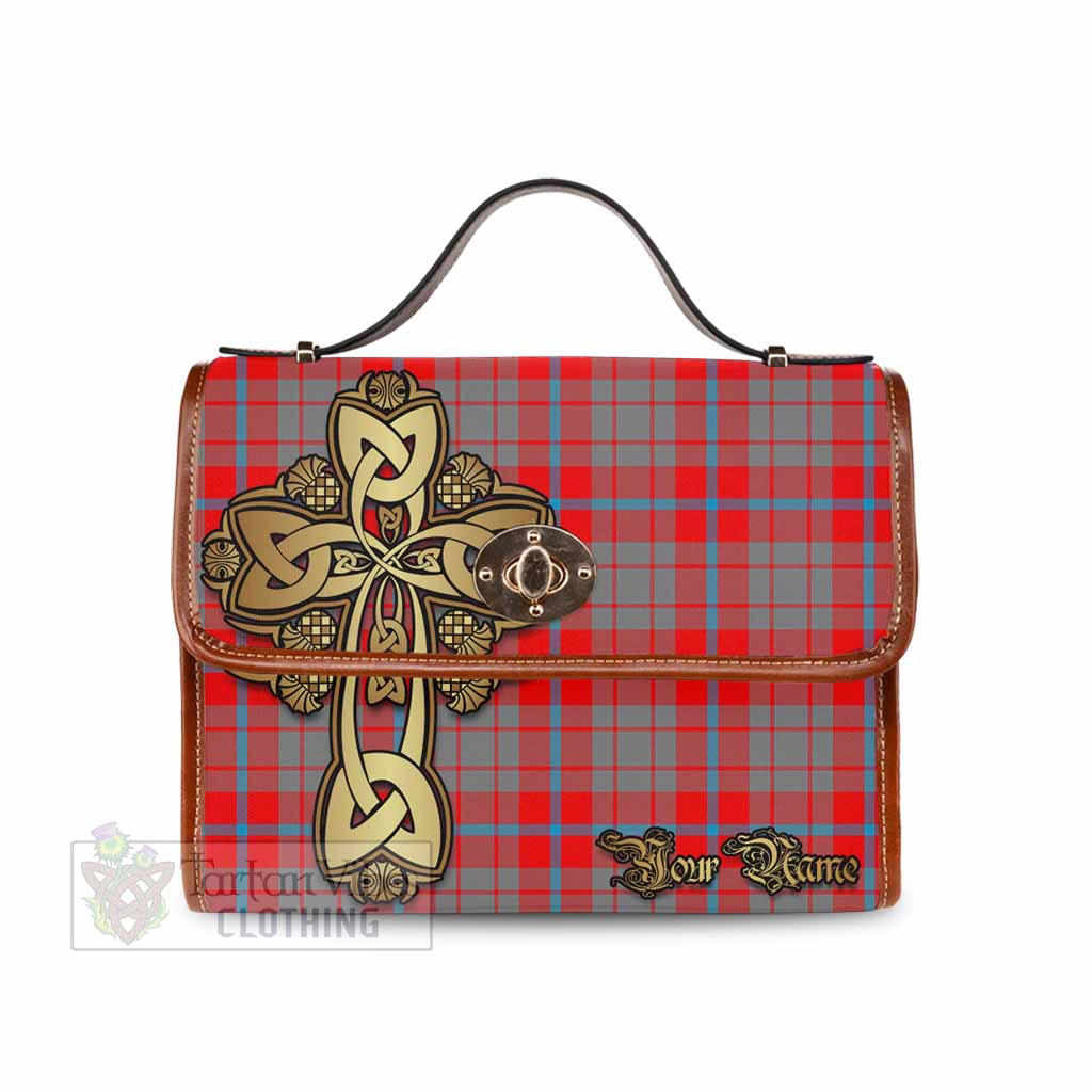 Tartan Vibes Clothing Moubray Tartan Waterproof Canvas Bag Golden Thistle Celtic Cross Style