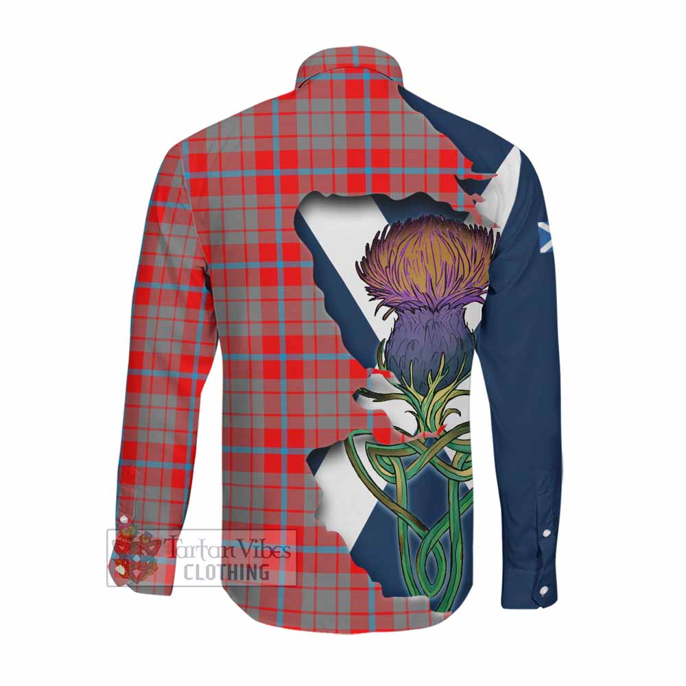 Moubray Tartan Family Crest Long Sleeve Button Shirt Scottish Thistle Celtic Inspired Men's Shirt - Tartan Vibes Clothing