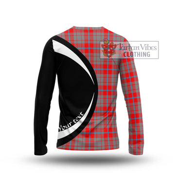 Moubray Tartan Long Sleeve T-Shirt with Family Crest Circle Style - Tartan Vibes Clothing