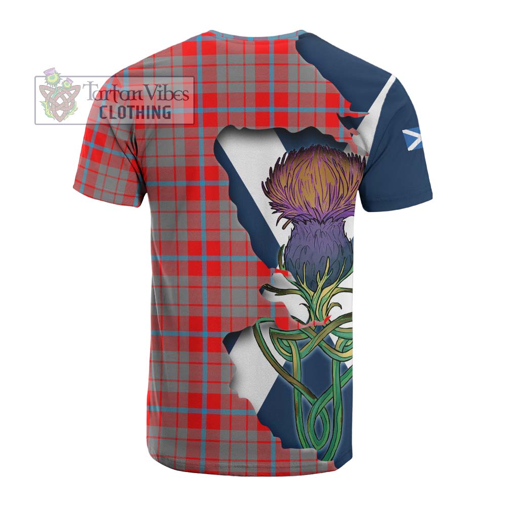 Tartan Vibes Clothing Moubray Tartan Family Crest Cotton T-shirt Scottish Thistle Celtic Inspired