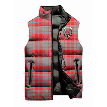 Moubray Tartan Sleeveless Puffer Jacket with Family Crest - Tartan Vibes Clothing