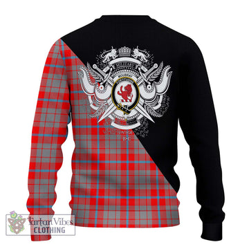 Moubray Tartan Ugly Sweater with Family Crest and Military Logo Style - Tartan Vibes Clothing