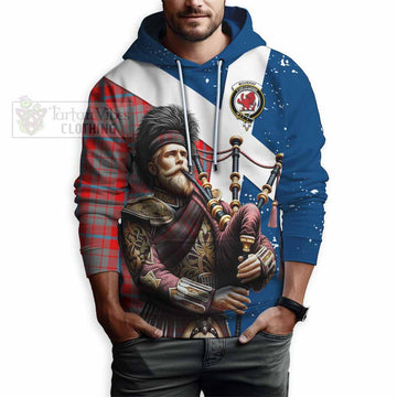 Moubray Tartan Hoodie with Family Crest Scottish Bagpiper Vibes - Tartan Vibes Clothing