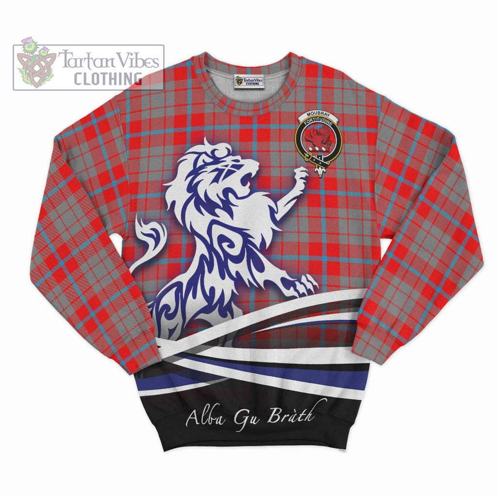 Moubray Tartan Sweatshirt with Alba Gu Brath Regal Lion Emblem - Tartan Vibes Clothing