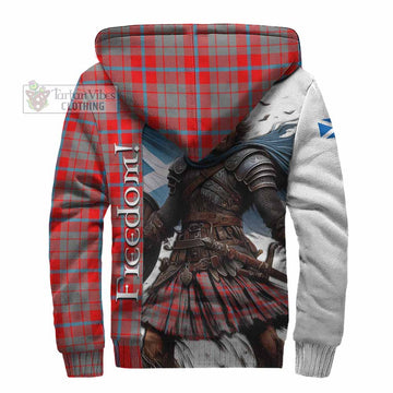 Tartan Vibes Clothing Moubray Crest Tartan Sherpa Hoodie Inspired by the Freedom of Scottish Warrior