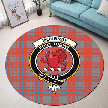 Moubray Tartan Round Rug with Family Crest - Tartan Vibes Clothing